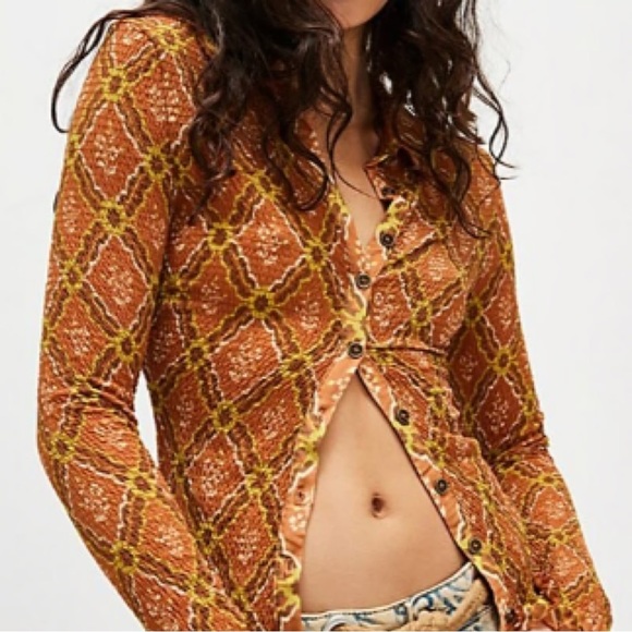 Free People Caught A Feeling Cardi - Cinnamon Combo - Picture 1 of 4